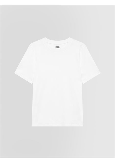 Alpha Studio t-shirt girocollo in jersey stretch bianco ALPHA STUDIO | T-shirt | AU-5300C1000